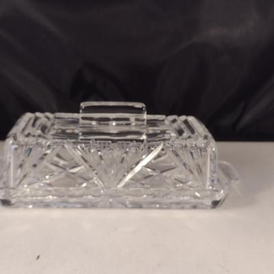 Gorham Crystal Covered Butter Dish- Cherrywood Pattern
