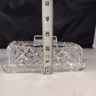 Gorham Crystal Covered Butter Dish- Cherrywood Pattern