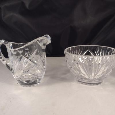 Gorham Crystal Creamer and Sugar Bowl- Cherrywood Pattern