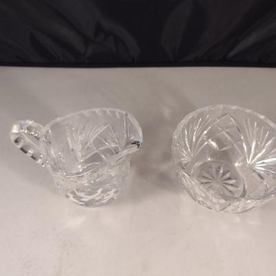 Gorham Crystal Creamer and Sugar Bowl- Cherrywood Pattern