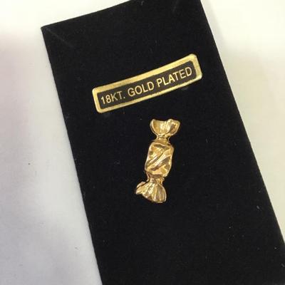 Vintage, 18 karat gold plated, candy pin