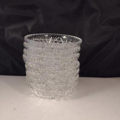 Gorham Crystal Small Salad/Dessert Bowls- Cherrywood Pattern- Approx 5 5/8" in Diameter- Eight Pieces