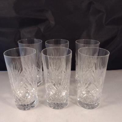 Crystal High Ball Glasses- Six Pieces