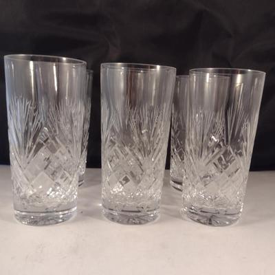 Crystal High Ball Glasses- Six Pieces