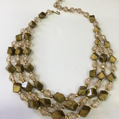 Vintage Multi strand, beaded, choker necklace