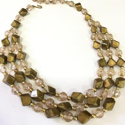 Vintage Multi strand, beaded, choker necklace