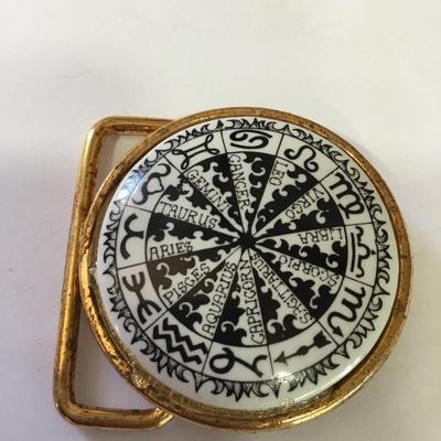 Starlight Vintage celestial, timekeeping, zodiac sign belt buckle