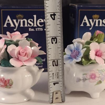 Pair of Aynsley Porcelain Floral Bouquets