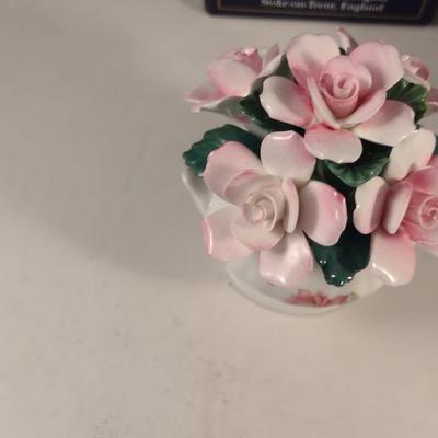 Pair of Aynsley Porcelain Floral Bouquets