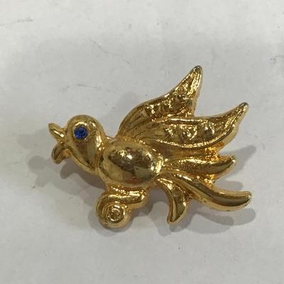 Vintage zpin Bird Rhinestone Eye