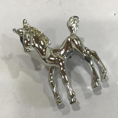 Vintage Silver Tone Horse Pin