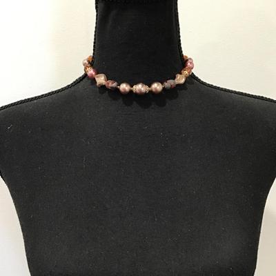Beautiful Vintage glass bead choker necklace