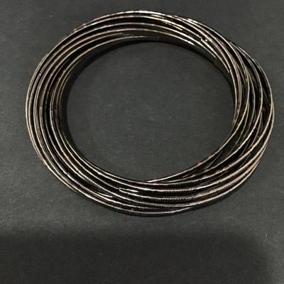 Gun metal, gray bangle, bracelets