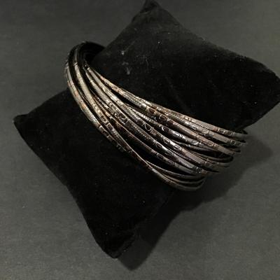 Gun metal, gray bangle, bracelets