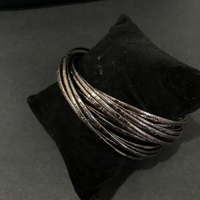 Gun metal, gray bangle, bracelets