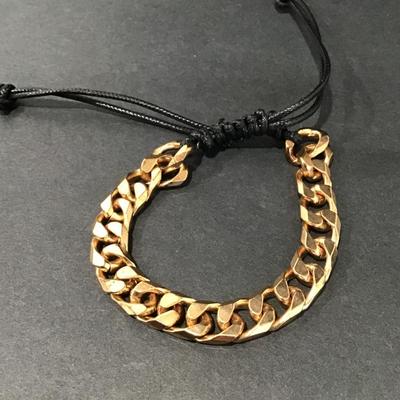 Cute chunky gold tone chain slider bracelet