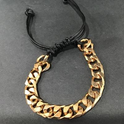 Cute chunky gold tone chain slider bracelet