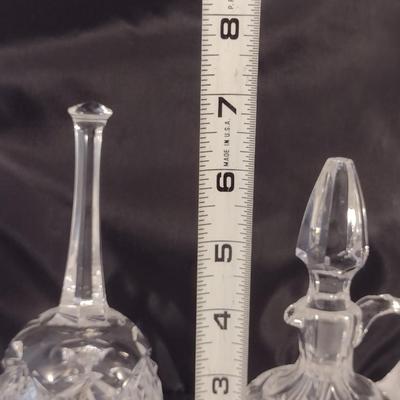 Gorham Crystal Bell and Cruet- Cherrywood Pattern