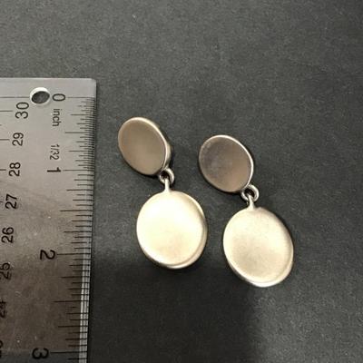 Vintage brushed nickel clip on earrings
