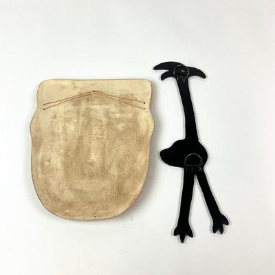 Sale Photo Thumbnail #1222: Bath Wall Decor
Bird measures: 12" long 
Mask measures: 9.5" high x 8" wide