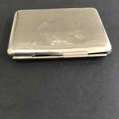 Vintage SilverTone hinged cigarette case