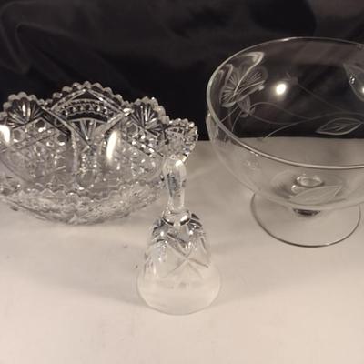 Collection of Glass/Crystal Serve Ware and Home Decor
