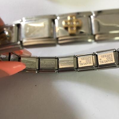 Lot of vintage Italy, stainless steel charm bracelets