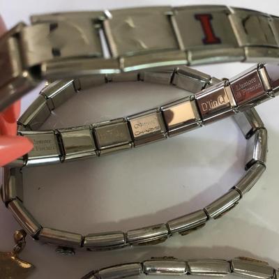 Lot of vintage Italy, stainless steel charm bracelets