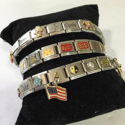 Lot of vintage Italy, stainless steel charm bracelets