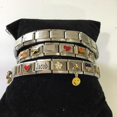 Lot of vintage Italy, stainless steel charm bracelets