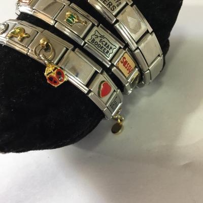 Lot of vintage Italy, stainless steel charm bracelets