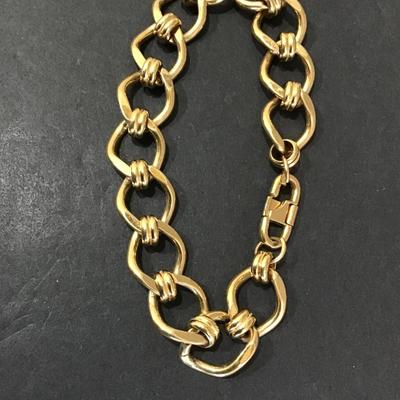 Gold tone chain loop bracelet
