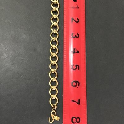 Gold tone chain loop bracelet