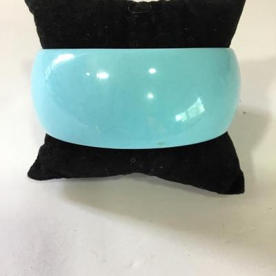 Vintage light blue turquoise, bangle bracelet, Lucite type