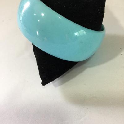 Vintage light blue turquoise, bangle bracelet, Lucite type