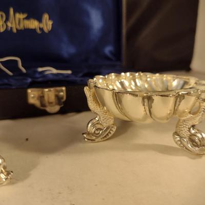 Pair of B. Altman & Co. Salt Cellars with Spoons and Storage Case