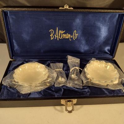 Pair of B. Altman & Co. Salt Cellars with Spoons and Storage Case
