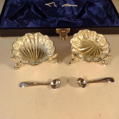 Pair of B. Altman & Co. Salt Cellars with Spoons and Storage Case