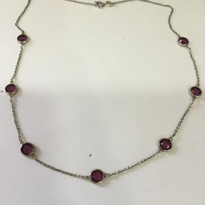 Beautiful violet, crystal, dainty necklace very nice