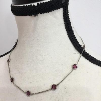 Beautiful violet, crystal, dainty necklace very nice