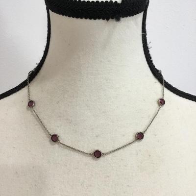 Beautiful violet, crystal, dainty necklace very nice