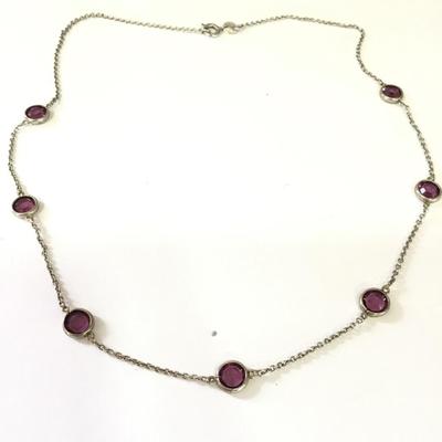 Beautiful violet, crystal, dainty necklace very nice