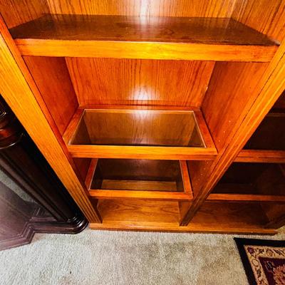 BEAUTIFUL LIT DOUBLE BOOKCASE (1 of2)
