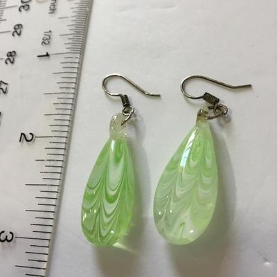 Glass dangle earrings