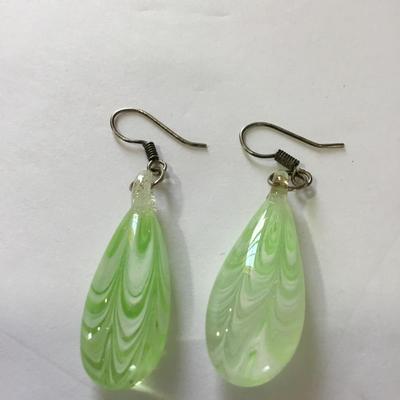 Glass dangle earrings