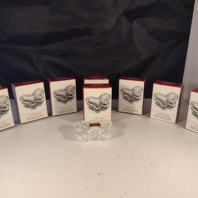 Gorham Lead Crystal Butterfly Design Trinket Boxes- Eight Pieces (Choice A)