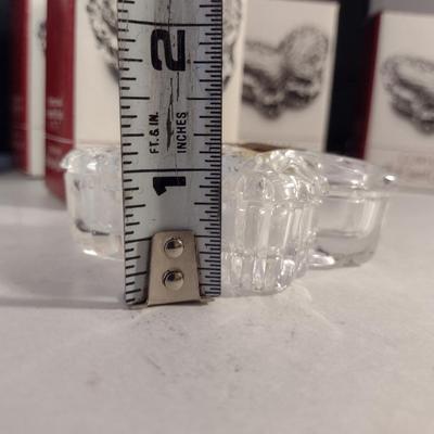 Gorham Lead Crystal Butterfly Design Trinket Boxes- Eight Pieces (Choice B)