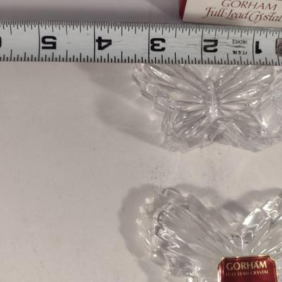 Gorham Lead Crystal Butterfly Design Trinket Boxes- Eight Pieces (Choice B)