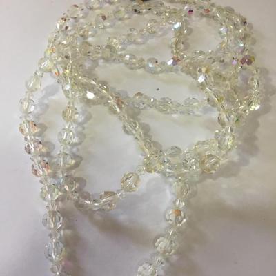Beautiful Aurora Borealis clear crystal rhinestone necklace