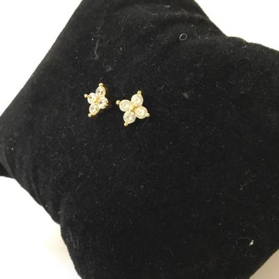 Beautiful, crystal flower, ding tea, stud earrings